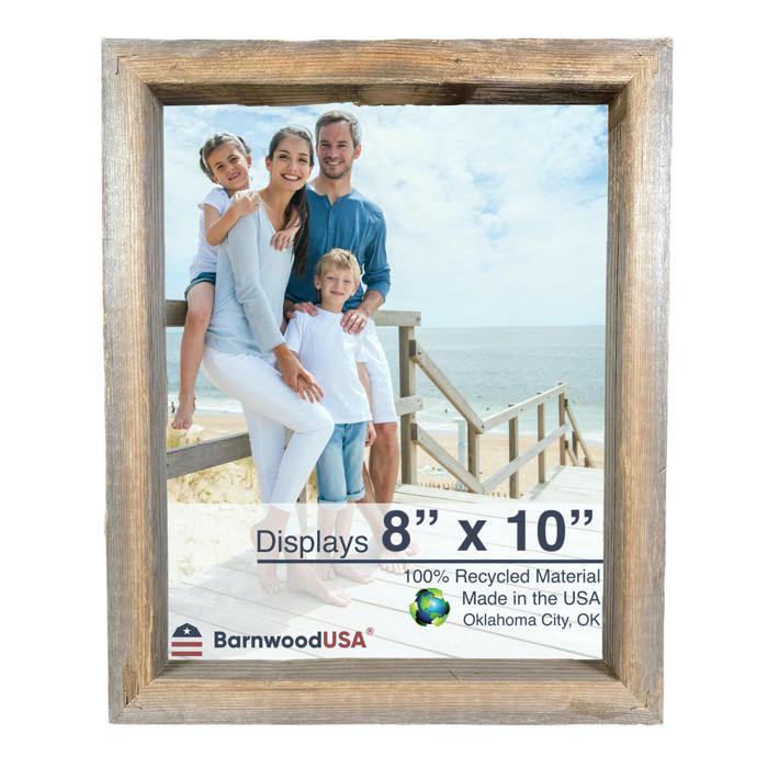 Rustic Farmhouse Signature Series Reclaimed Solid Wood Deep Inset Picture Frame