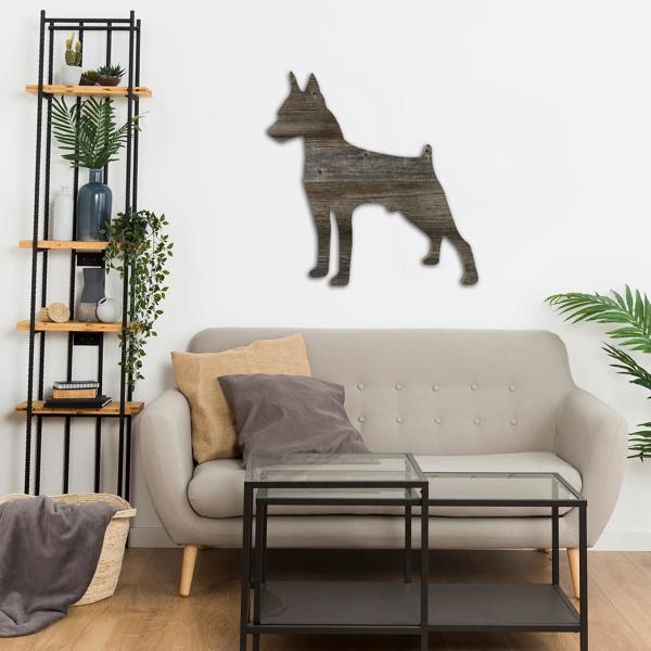 Rustic Farmhouse Doberman Pinscher Cutout Reclaimed Wood Silhouette