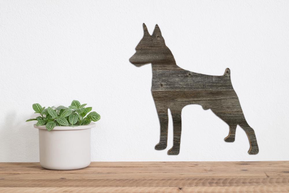 Rustic Farmhouse Doberman Pinscher Cutout Reclaimed Wood Silhouette