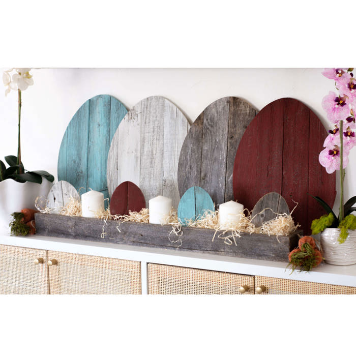 Rustic Farmhouse Reclaimed Wooden Egg Decor