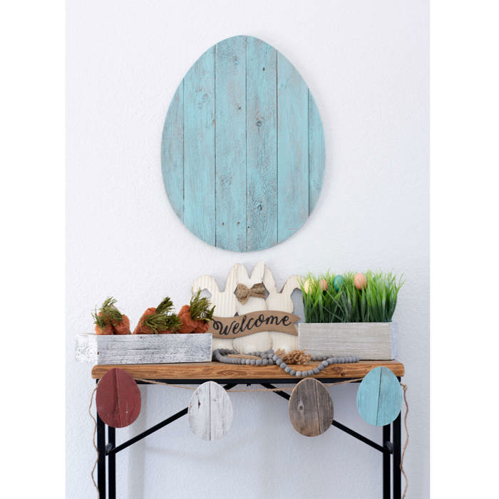 Rustic Farmhouse Reclaimed Wooden Egg Decor