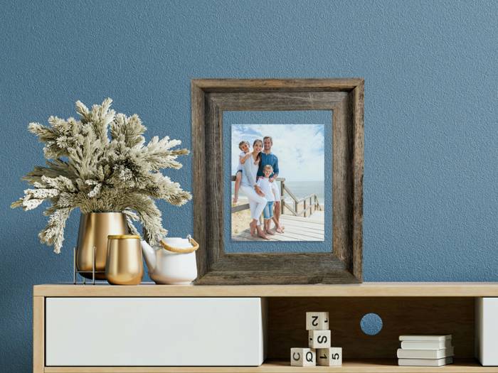 Rustic Farmhouse Signature Series Reclaimed Solid Wood Floating Picture Frame