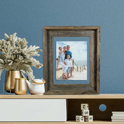 Rustic Farmhouse Signature Series Reclaimed Solid Wood Floating Picture Frame