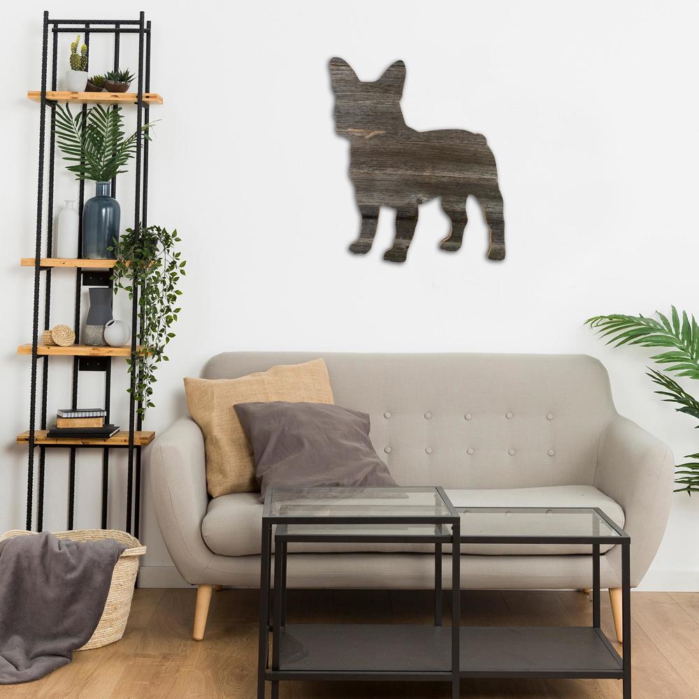 Rustic Farmhouse French Bulldog Cutout Reclaimed Wood Silhouette