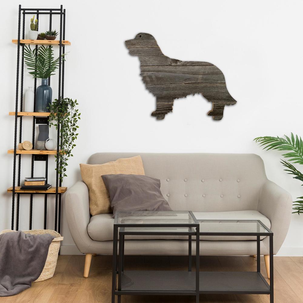 Rustic Farmhouse Golden Retriever Cutout Reclaimed Wood Silhouette