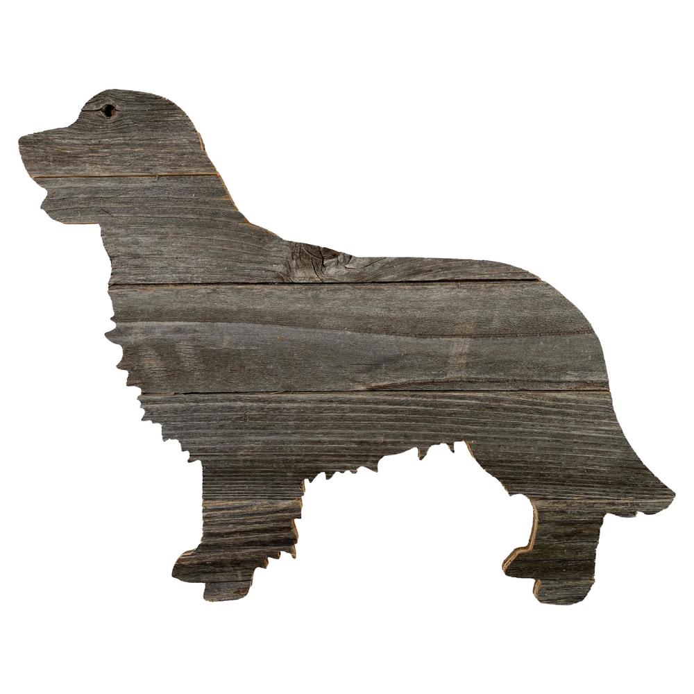 Rustic Farmhouse Golden Retriever Cutout Reclaimed Wood Silhouette