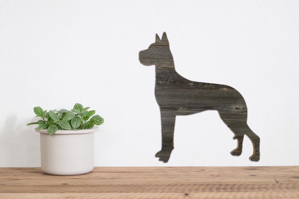 Rustic Farmhouse Great Dane Cutout Reclaimed Wood Silhouette