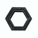 Smoky Black Rustic Farmhouse Floating Reclaimed Wood Hexagon Shelves (Set of 3)