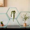 Robins Egg Blue Rustic Farmhouse Floating Reclaimed Wood Hexagon Shelves (Set of 3)