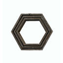 Espresso Rustic Farmhouse Floating Reclaimed Wood Hexagon Shelves (Set of 3)