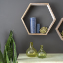 Weathered Gray Rustic Farmhouse Floating Reclaimed Wood Hexagon Shelves (Set of 3)