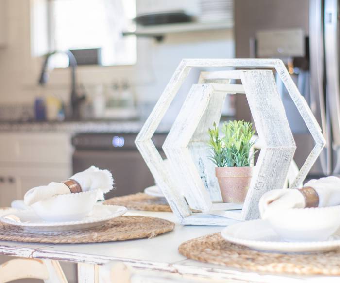 Rustic Farmhouse Floating Reclaimed Wood Hexagon Shelves (Set of 3)