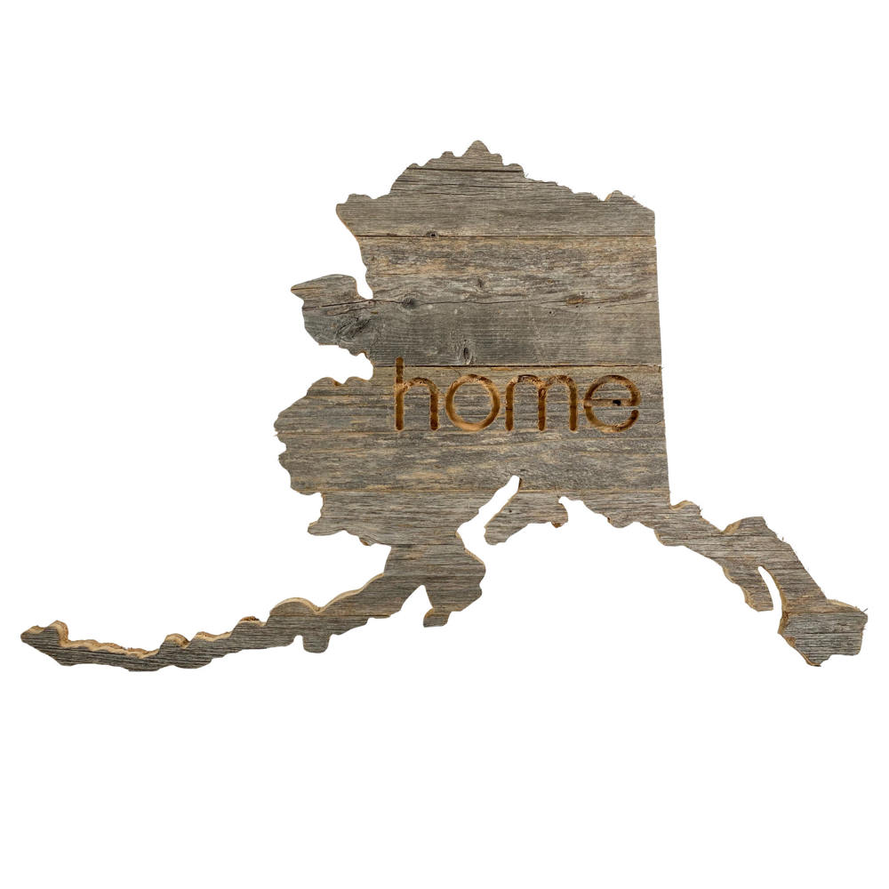 Rustic Farmhouse Reclaimed Wood Home State Wall Sign