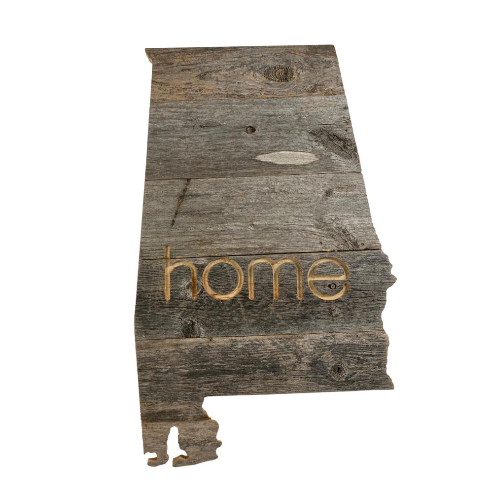 Rustic Farmhouse Reclaimed Wood Home State Wall Sign