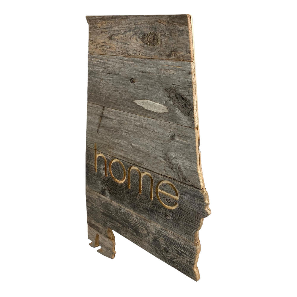 Rustic Farmhouse Reclaimed Wood Home State Wall Sign