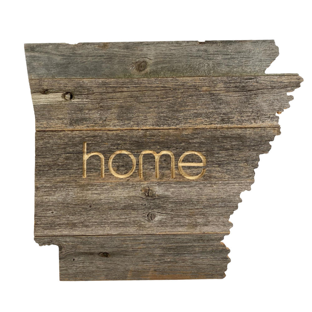 Rustic Farmhouse Reclaimed Wood Home State Wall Sign