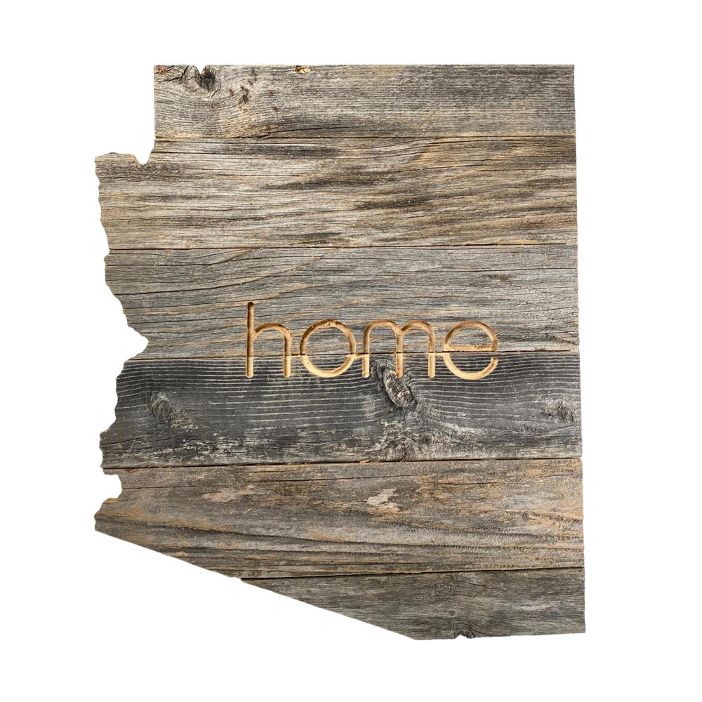 Rustic Farmhouse Reclaimed Wood Home State Wall Sign