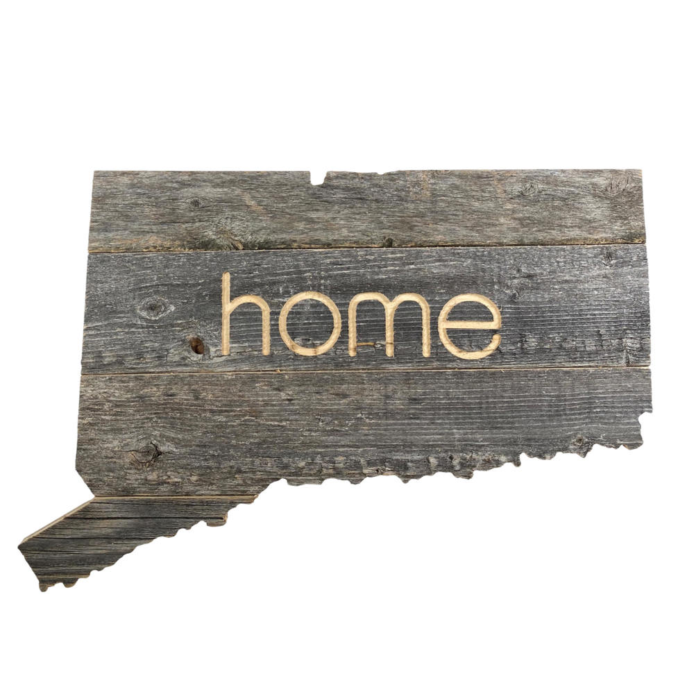 Rustic Farmhouse Reclaimed Wood Home State Wall Sign