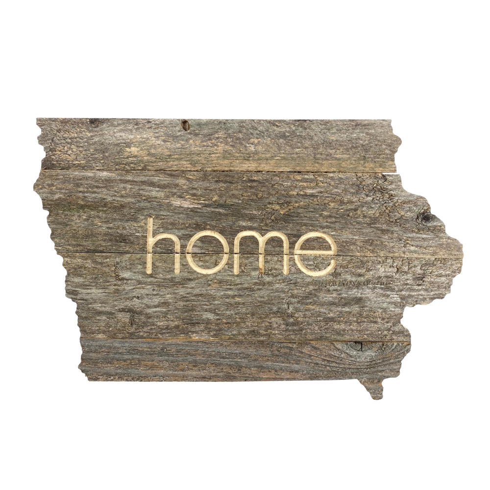 Rustic Farmhouse Reclaimed Wood Home State Wall Sign