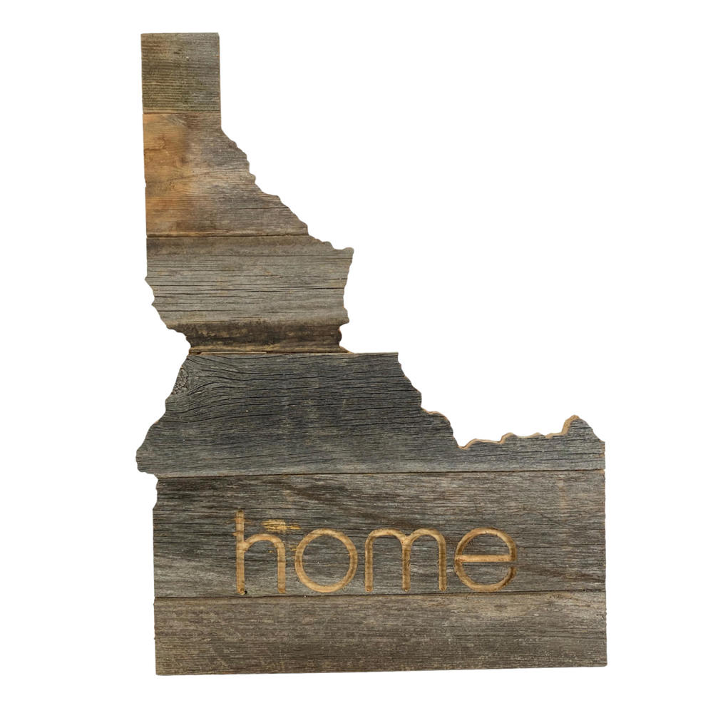 Rustic Farmhouse Reclaimed Wood Home State Wall Sign