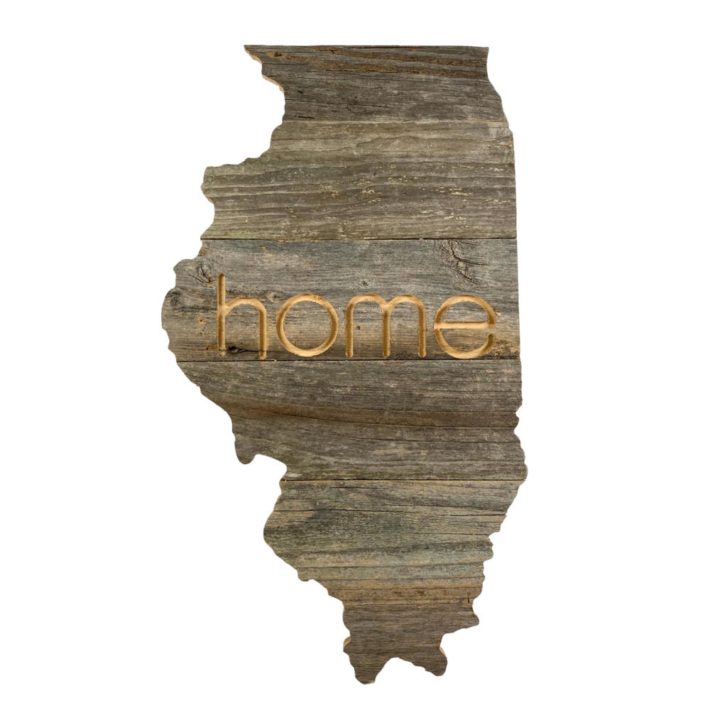 Rustic Farmhouse Reclaimed Wood Home State Wall Sign