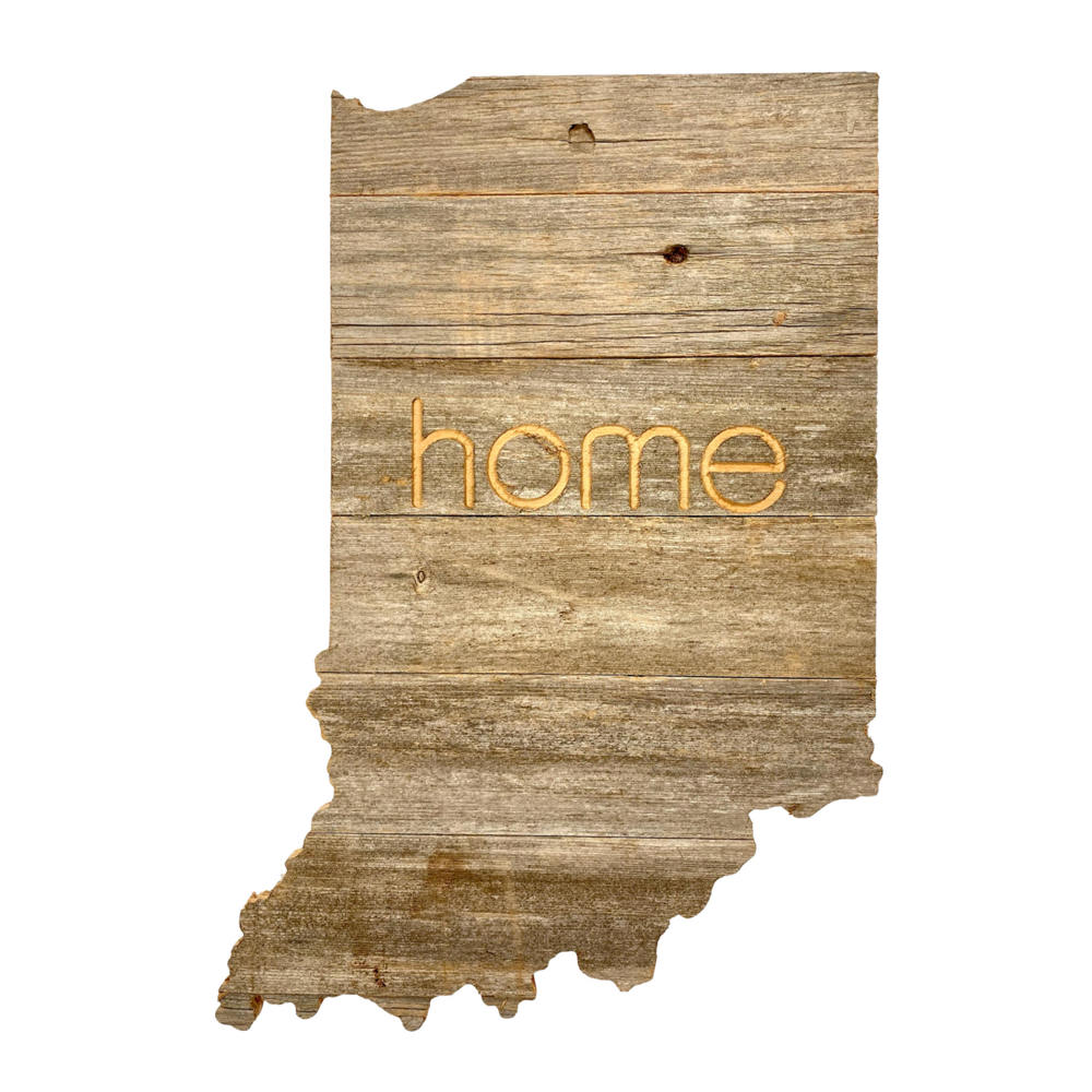 Rustic Farmhouse Reclaimed Wood Home State Wall Sign