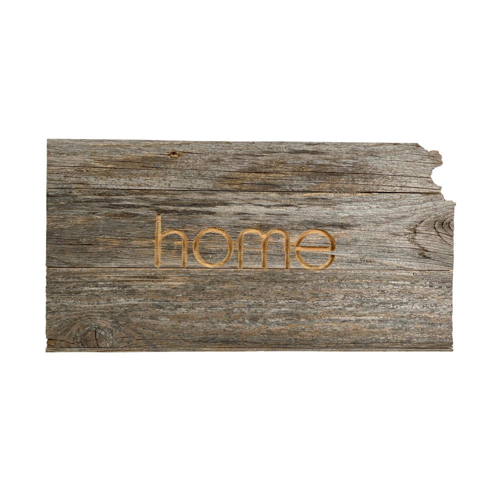 Rustic Farmhouse Reclaimed Wood Home State Wall Sign