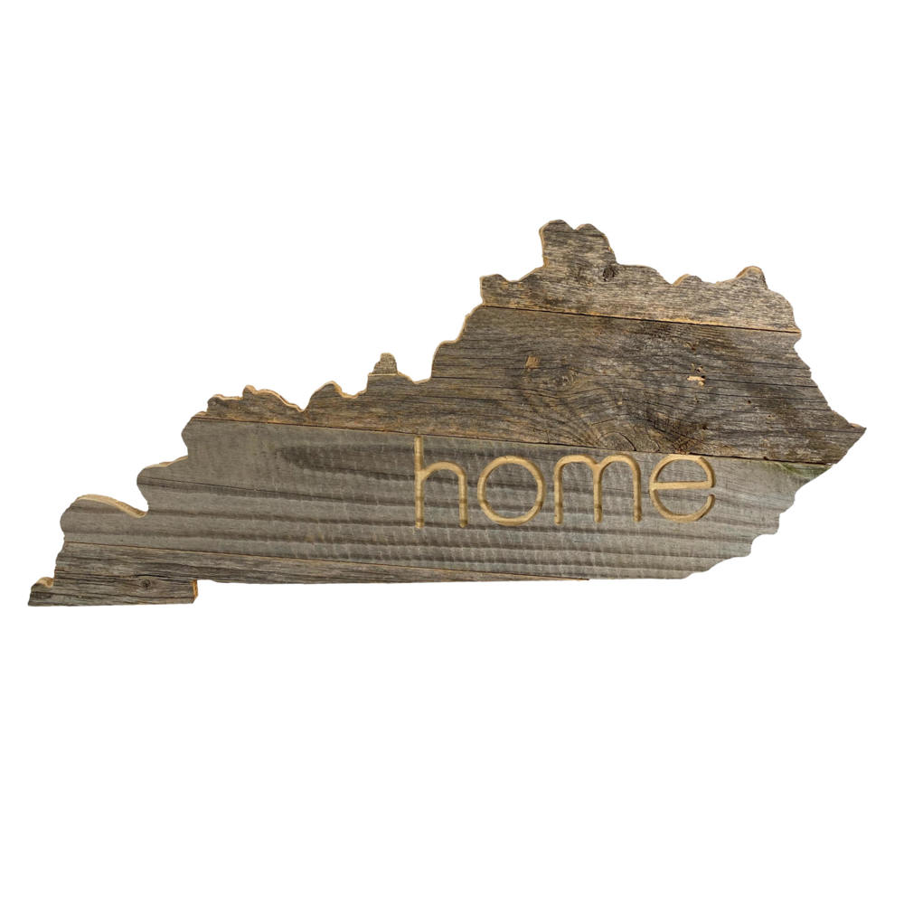 Rustic Farmhouse Reclaimed Wood Home State Wall Sign