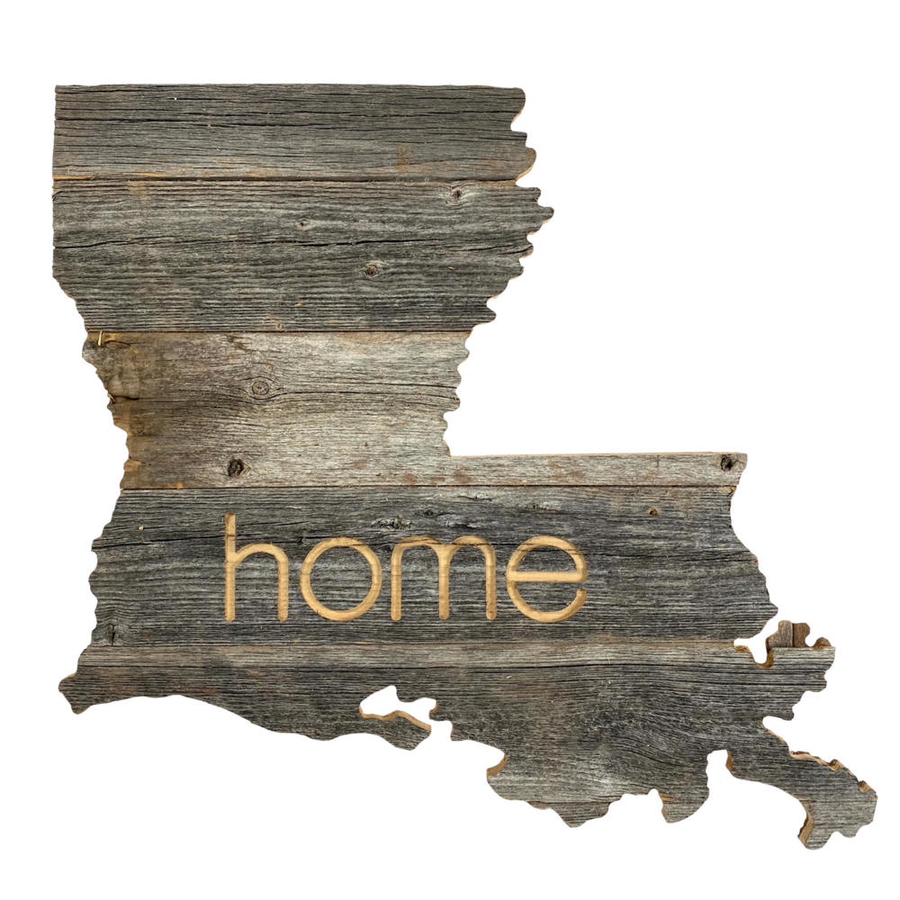 Rustic Farmhouse Reclaimed Wood Home State Wall Sign