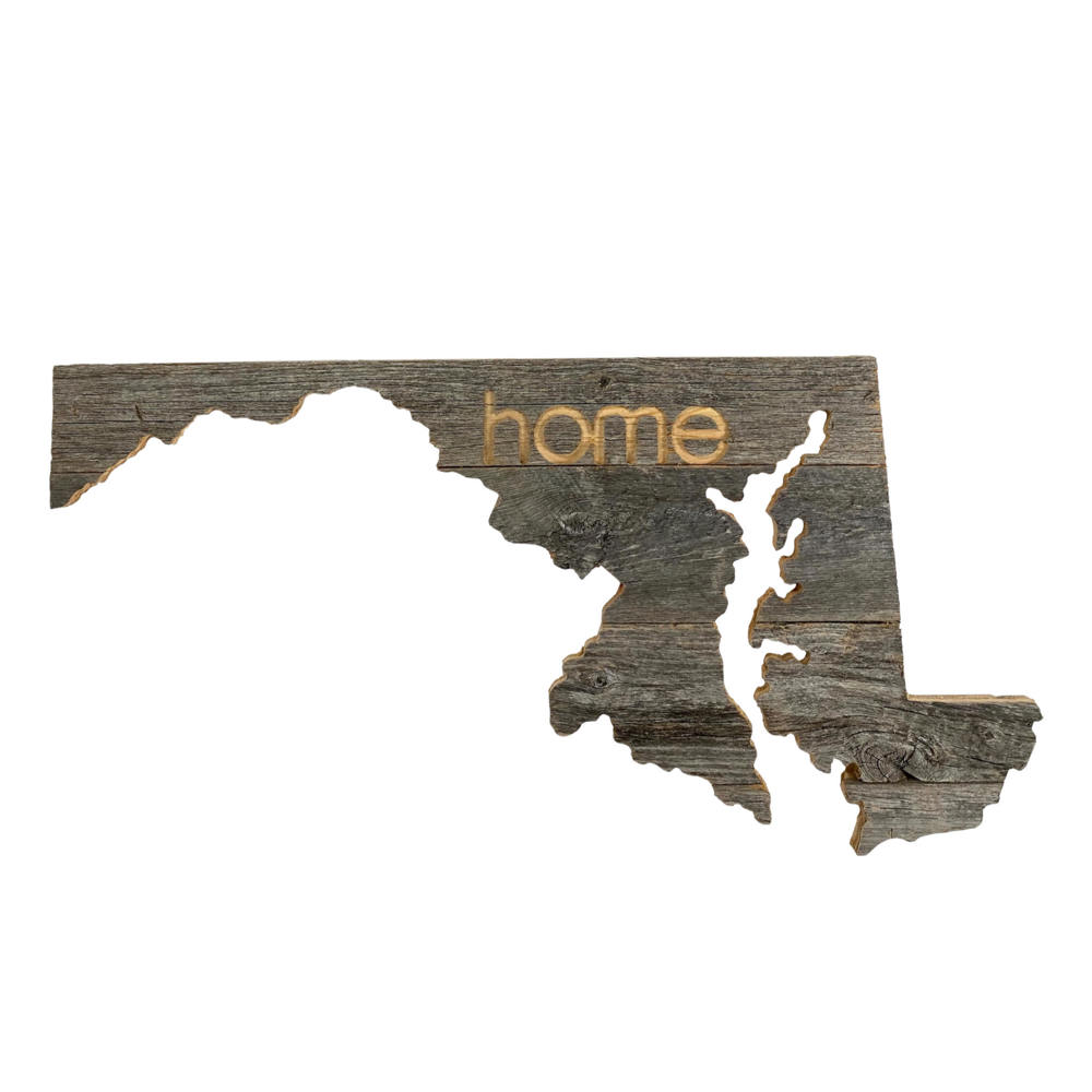 Rustic Farmhouse Reclaimed Wood Home State Wall Sign