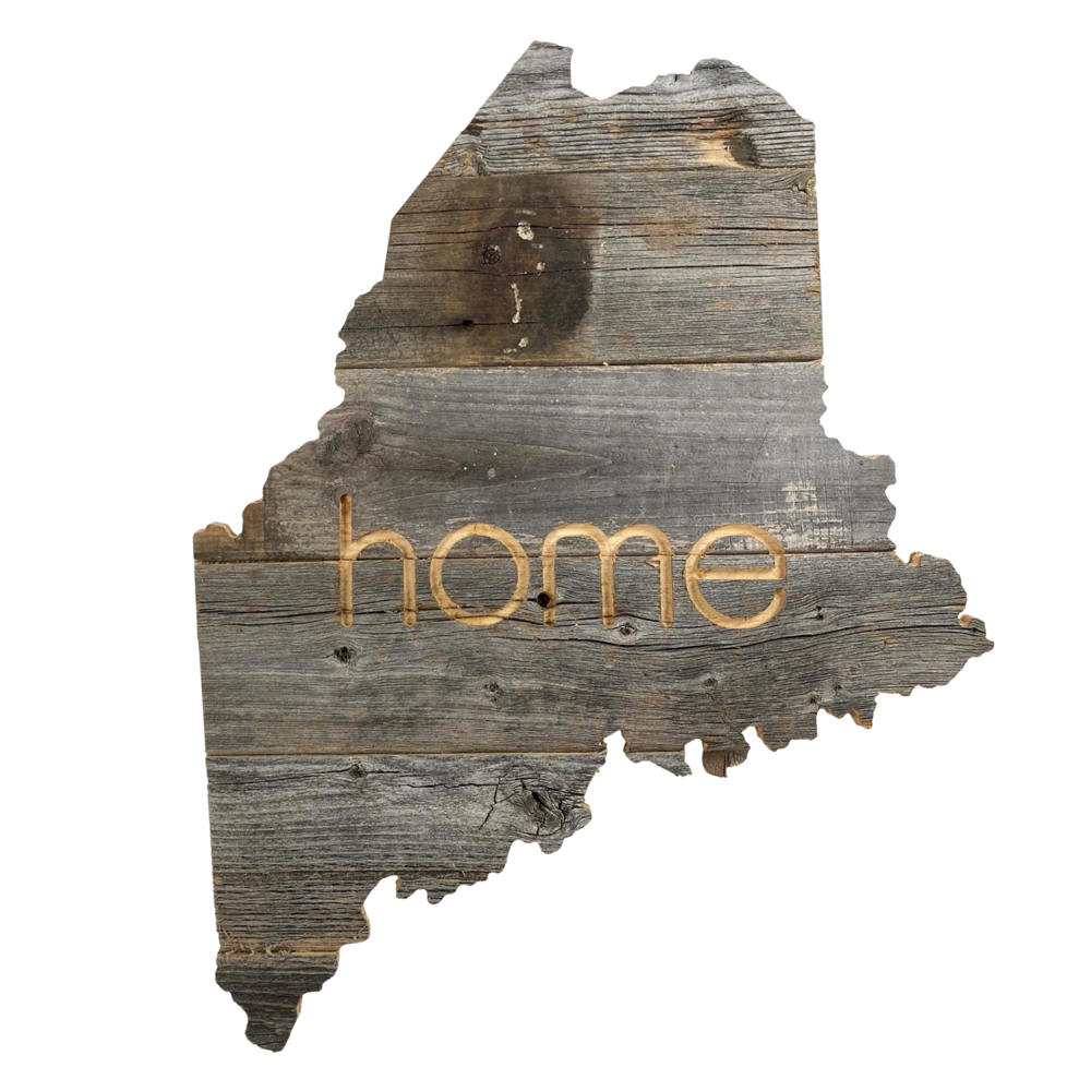 Rustic Farmhouse Reclaimed Wood Home State Wall Sign