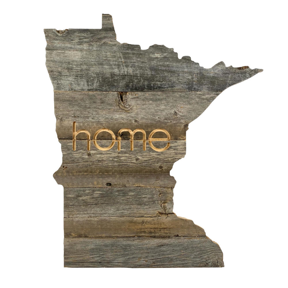 Rustic Farmhouse Reclaimed Wood Home State Wall Sign