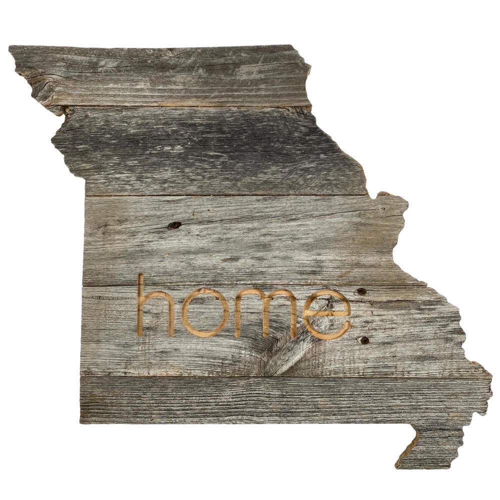 Rustic Farmhouse Reclaimed Wood Home State Wall Sign