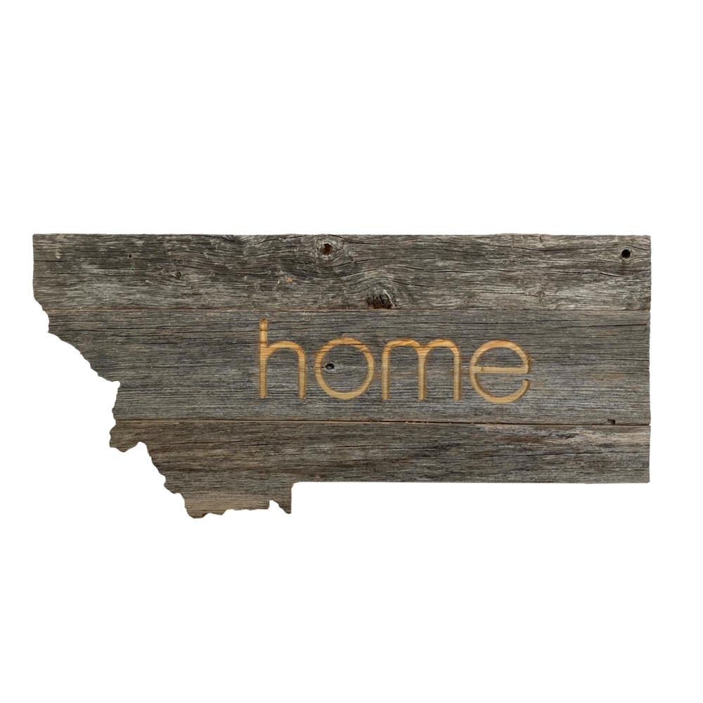 Rustic Farmhouse Reclaimed Wood Home State Wall Sign