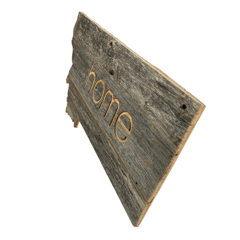 Rustic Farmhouse Reclaimed Wood Home State Wall Sign