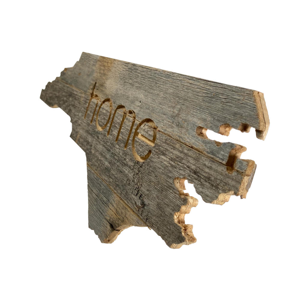 Rustic Farmhouse Reclaimed Wood Home State Wall Sign