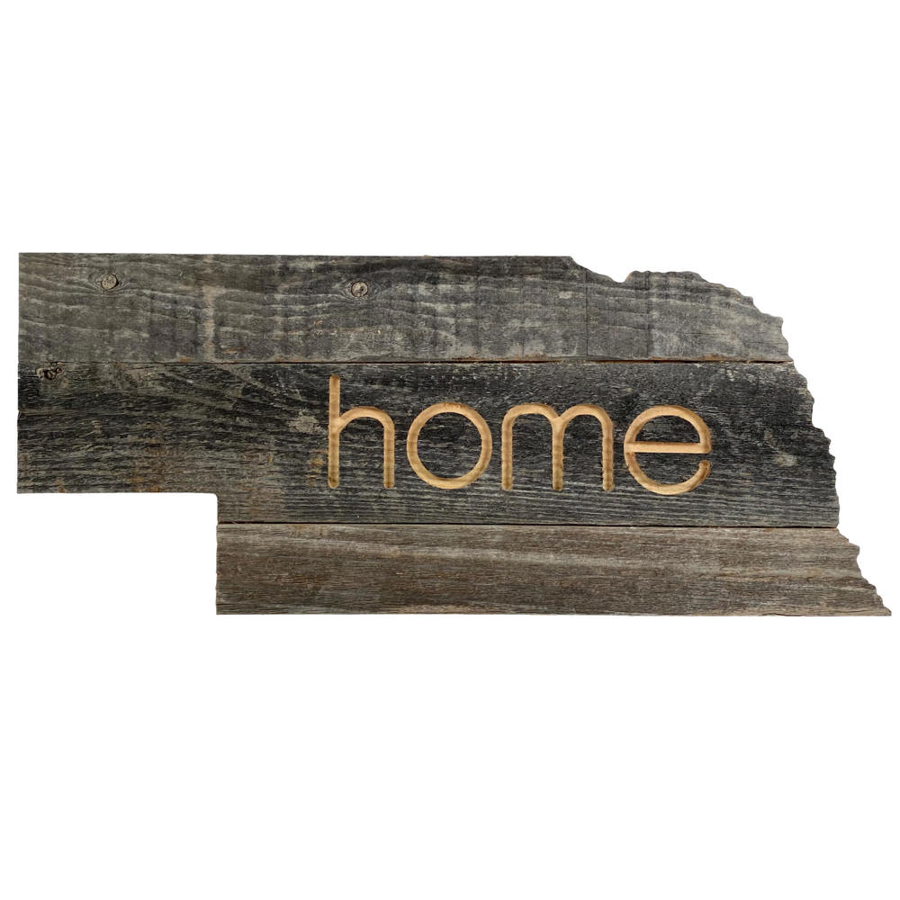 Rustic Farmhouse Reclaimed Wood Home State Wall Sign