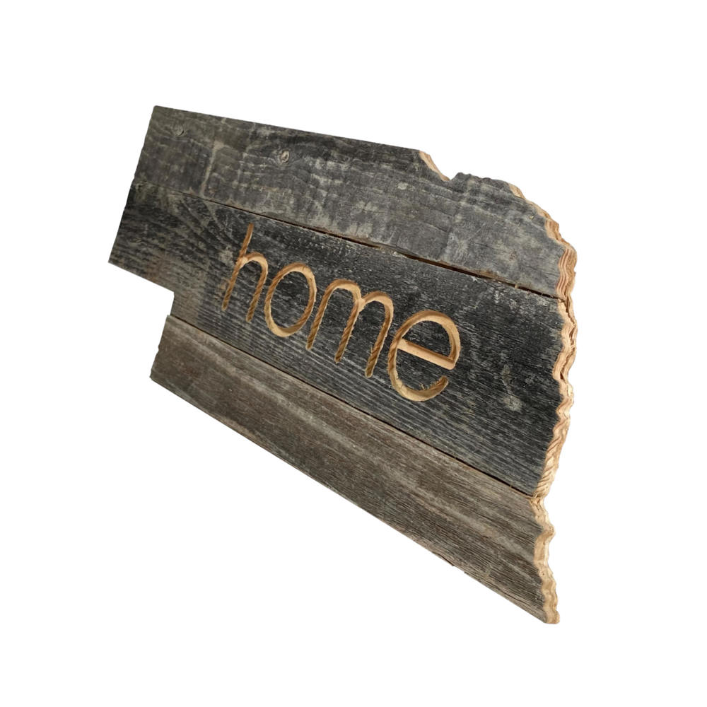 Rustic Farmhouse Reclaimed Wood Home State Wall Sign