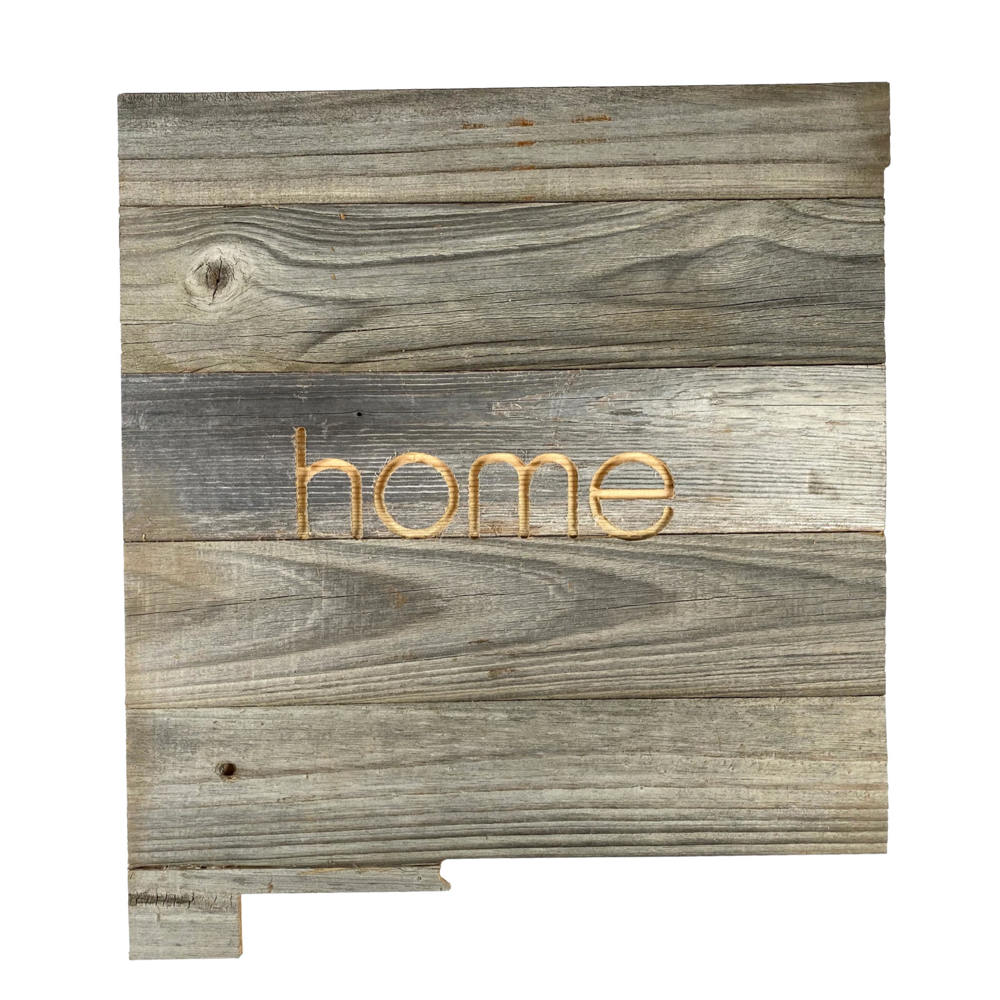 Rustic Farmhouse Reclaimed Wood Home State Wall Sign