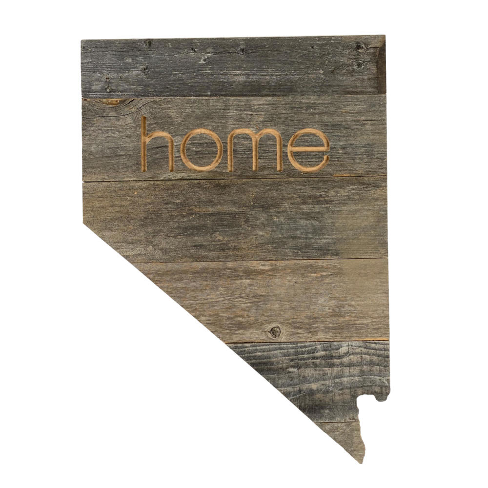 Rustic Farmhouse Reclaimed Wood Home State Wall Sign