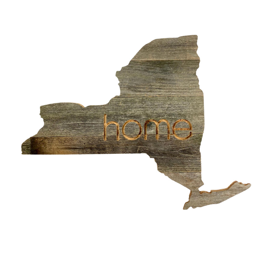 Rustic Farmhouse Reclaimed Wood Home State Wall Sign