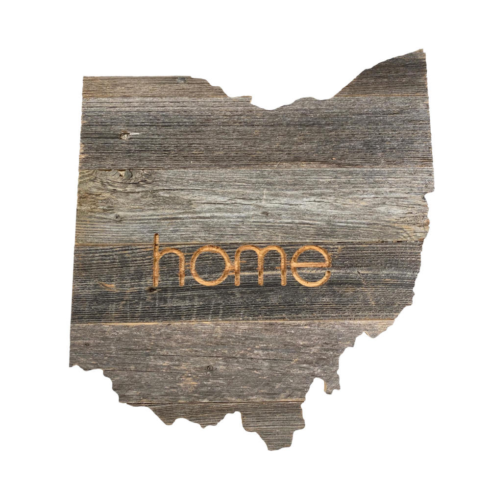 Rustic Farmhouse Reclaimed Wood Home State Wall Sign