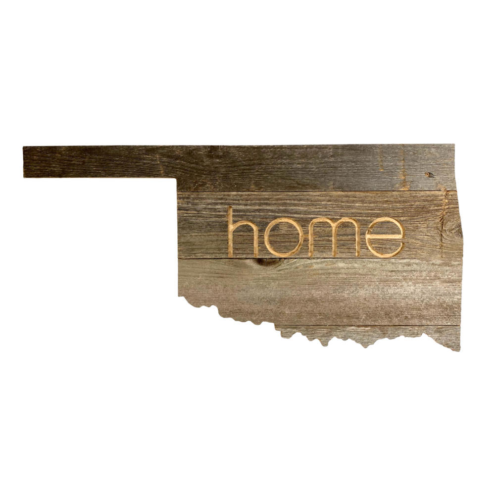 Rustic Farmhouse Reclaimed Wood Home State Wall Sign