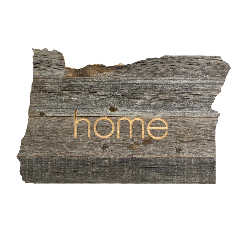 Rustic Farmhouse Reclaimed Wood Home State Wall Sign