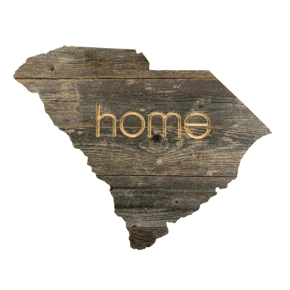 Rustic Farmhouse Reclaimed Wood Home State Wall Sign