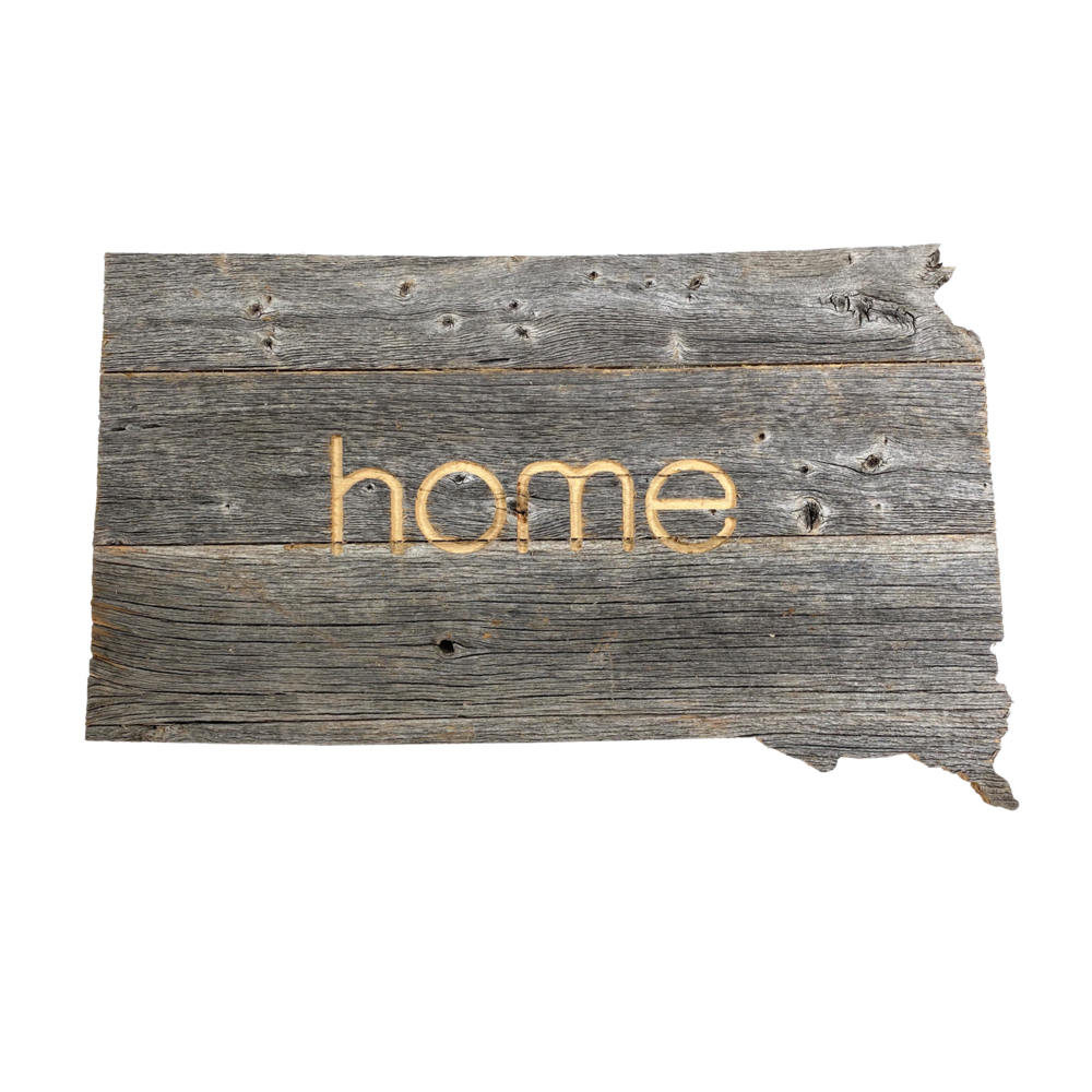 Rustic Farmhouse Reclaimed Wood Home State Wall Sign