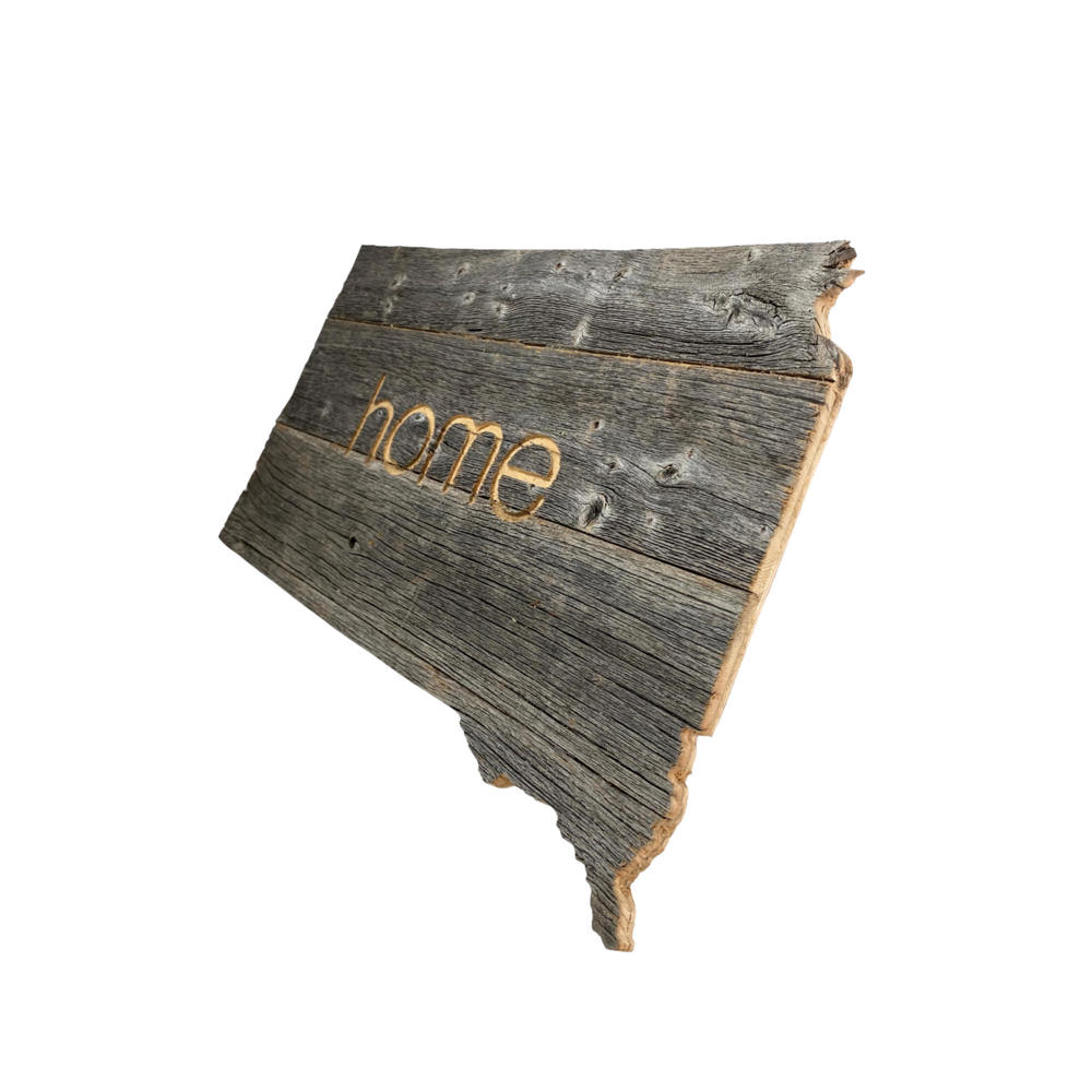 Rustic Farmhouse Reclaimed Wood Home State Wall Sign