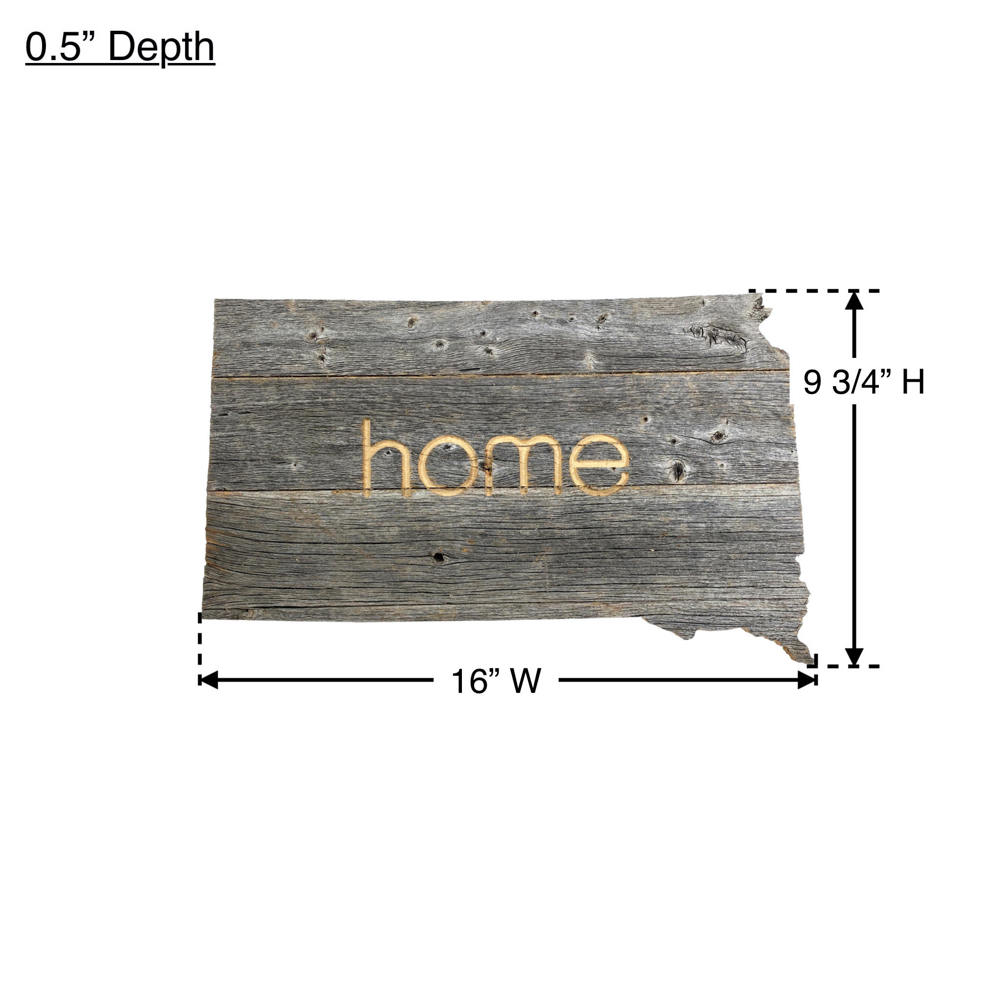 Rustic Farmhouse Reclaimed Wood Home State Wall Sign