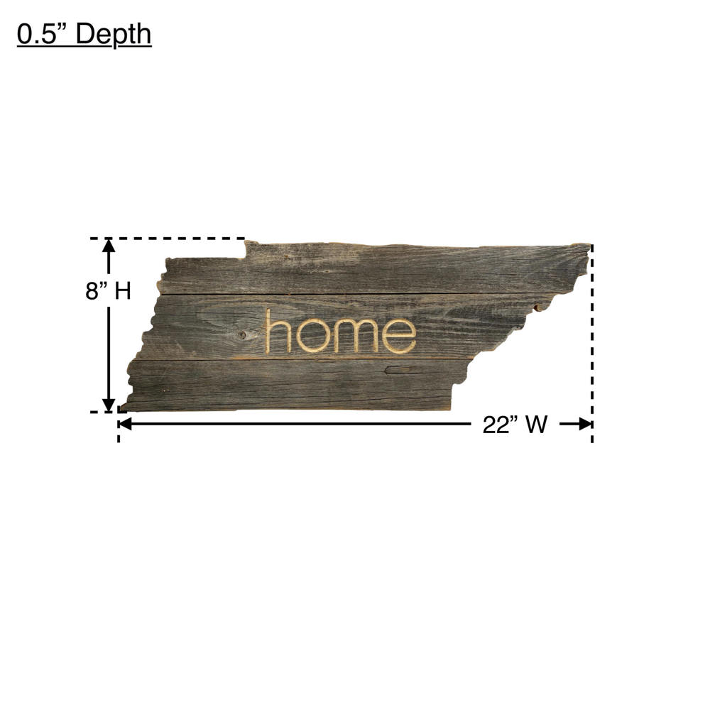 Rustic Farmhouse Reclaimed Wood Home State Wall Sign