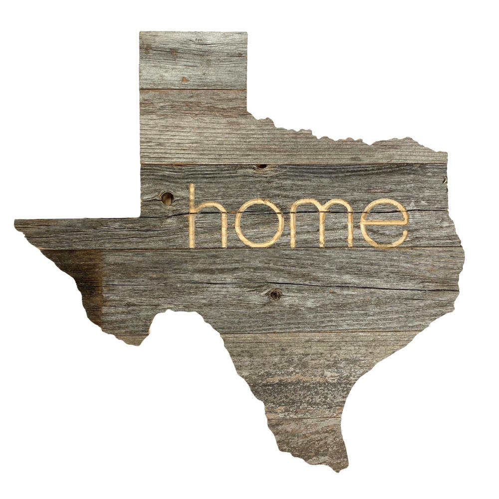 Rustic Farmhouse Reclaimed Wood Home State Wall Sign